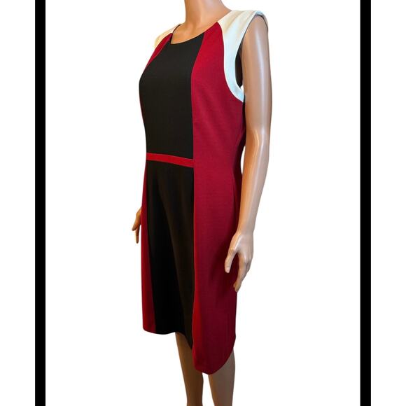 Kasper Color-Block Sheath Dress Size 10 (Medium) - Picture 3 of 6